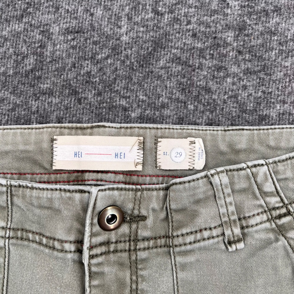 Hei Hei Anthropologie Women Sage Green Utility Skinny Cargo Pant Waist Buckle 29 - Picture 5 of 14